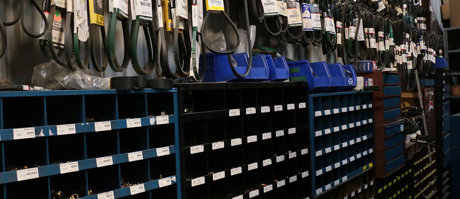 picture of the stock inventory in the parts department.